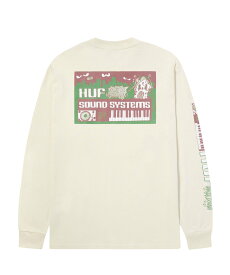 HUF SOUND SYSTEMS L/S TEE ハフ トップス カットソー・Tシャツ ブラック ホワイト【送料無料】