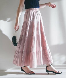 【SALE／30%OFF】La boutique BonBon 【新サイズ登場!3サイズ展開あり】3段ティアードスカート2 ラブティックボンボン スカート ロング・マキシスカート ホワイト グリーン グレー ピンク【送料無料】