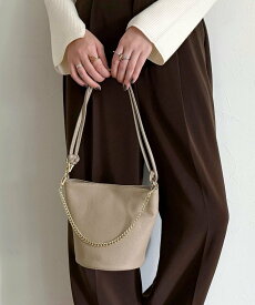 【SALE／40%OFF】fredy emue 【AULENTTI/オーレンティ】シボレザーバケツチェーン&ショルダーバッグ フレディ アンド グロスター バッグ ショルダーバッグ ブラック ベージュ【送料無料】