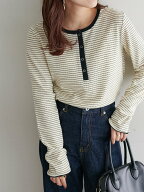 【SALE／12%OFF】Discoat 【20色展開/インナー使いにも◎】ワッフルボーダー長袖Tシャツ《WEB限定》 ディ…