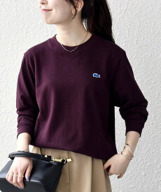 SHIPS any 《一部追加予約》【SHIPS any別注】LACOSTE:＜洗濯機可能＞ピケ クルーネック ロンT 26AW シップス トップス カットソー・Tシャツ ホワイト ネイビー ワインレッド【送料無料】