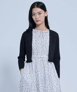 TOCCA TINY FRILL BOLERO �{���� �g�b�J �g�b�v�X �J�[�f�B�K�� �u���b�N �z���C�g�y���������z