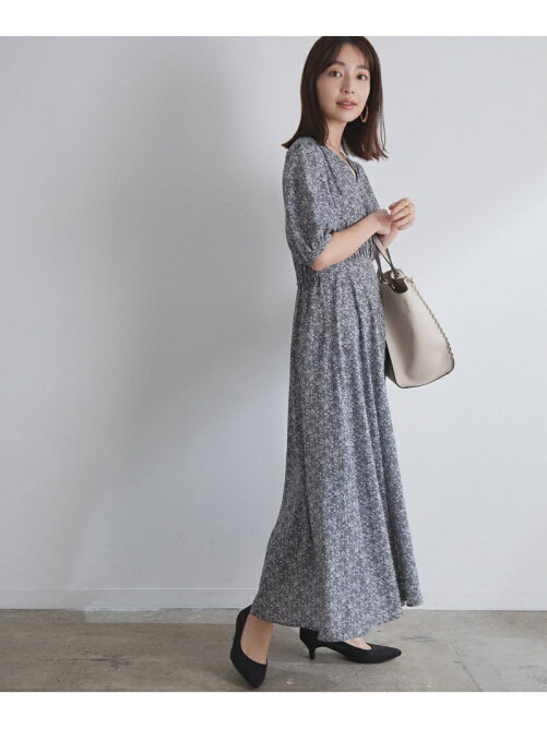 Vis ハイウエストでスタイルアップ フラワープリントくるみ釦ワンピース Rakuten Fashion 楽天ファッション 旧楽天ブランドアベニュー Dk4971