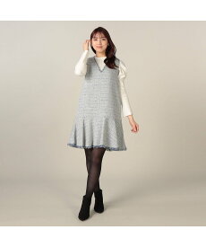 【SALE／66%OFF】LAISSE PASSE 【尾州織】カラーツイードジャンパースカート レッセパッセ ワンピース・ドレス ワンピース ピンク ブルー【送料無料】