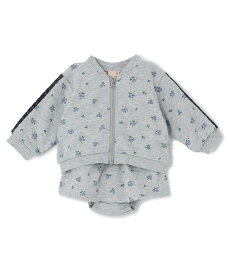 petit main 【リンク】花柄ZIP&スカパンセットアップ ナルミヤオンライン マタニティウェア・ベビー用品 ベビートップス グレー ホワイト【送料無料】