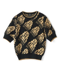 �ySALE�^50%OFF�zLANVIN COLLECTION ART DECO �W���J�[�h�����j�b�g �����o�� �R���N�V���� �g�b�v�X �j�b�g �z���C�g �u���b�N�y���������z