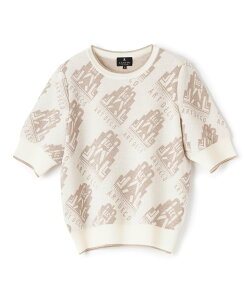 �ySALE�^50%OFF�zLANVIN COLLECTION ART DECO �W���J�[�h�����j�b�g �����o�� �R���N�V���� �g�b�v�X �j�b�g �z���C�g �u���b�N�y���������z