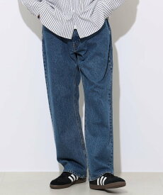 【SALE／40%OFF】BEAMS HEART MEN デニム ルーズ ストレート パンツ ビームス アウトレット パンツ ジーンズ・デニムパンツ ブラック ネイビー【送料無料】