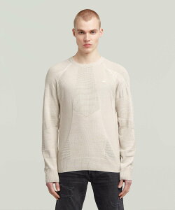 �ySALE�^40%OFF�zG-Star RAW �y�����V���b�v�z3D Biker Ribbed Knit Pullover/�f�U�C���҂݃��u�j�b�g�Z�[�^�[ �W�[�X�^�[���D �g�b�v�X �j�b�g �x�[�W���y���������z