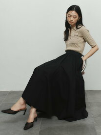 anuans ケーブルポロニットドッキングワンピース アニュアンス ワンピース・ドレス ワンピース ホワイト ネイビー ベージュ ブラック【送料無料】