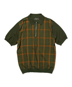 BEAMS PLUS BEAMS PLUS�bHalf Zip Panel Polo Ombre Plaid�b�����Y �g�b�v�X �|���V���c�b�n�[�t�W�b�v �I���u���`�F�b�N���b�o���u�[�� �z�� �ّf�ރR���r�l�[�V�����b���Q�� �V������ �i�̗ǂ��b�t�� �r