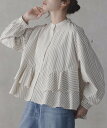 Sonny Label 『WEB限定』バンドカラーフリルストライプシャツ サニーレーベル トップス シャツ・ブラウス ホワイト ブ…