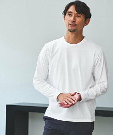 UNITED ARROWS green label relaxing 【WEB限定】JUST fit ジャケイン クルーネック 長袖 Tシャツ -吸水速乾・抗菌- ユナイテッドアローズ グリーンレーベルリラクシング トップス カットソー・Tシャツ ネイビー ブラック グレー ホワイト