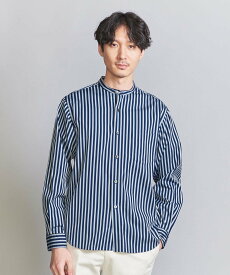 【SALE／50%OFF】BEAUTY&YOUTH UNITED ARROWS ブロード ストライプ バンドカラー リラックスレギュラー シャツ ユナイテッドアローズ アウトレット トップス シャツ・ブラウス ネイビー グレー【送料無料】