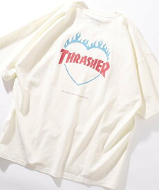 【SALE／31%OFF】THRASHER バックロゴフレイムハート TEE/スラッシャー/バックプリント/ユニセックス【限定展開】 25SS フリークスストア トップス カットソー・Tシャツ ブラック ネイビー ホワイト【送料無料】
