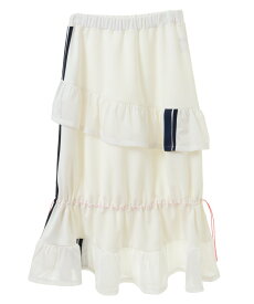 【SALE／30%OFF】Candy Stripper FRILL MESH JERSEY SKIRT キャンディストリッパー スカート ロング・マキシスカート レッド ネイビー ホワイト ブラック【送料無料】