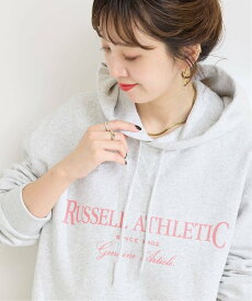 B.C STOCK 《予約》RUSSELL ATHLETIC / ラッセル・アスレティック 別注 裏毛ロゴフーディー ベーセーストック トップス スウェット・トレーナー レッド ブルー ホワイト ブラック グレー【送料無料】