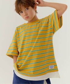 BREEZE WEB限定 KUDOZ.B レイヤード先染めボーダーTシャツ エフオーオンラインストア トップス カットソー・Tシャツ ブラウン ブルー イエロー グレー