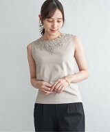 【SALE／30%OFF】ikka 【接触冷感/UVカット】コットンUSA前後レースタンクトップ イッカ トップス キャミ…