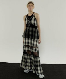 MAISON SPECIAL Check Pattern Tulle One-piece Dress メゾンスペシャル ワンピース・ドレス ワンピース ベージュ【送料無料】