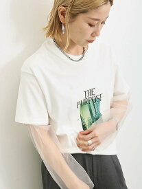 Samansa Mos2 blue 【シルケットバイオ】フォトTシャツ サマンサモスモス トップス カットソー・Tシャツ ホワイト グリーン ネイビー