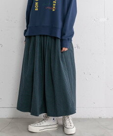 POU DOU DOU ビエラチェックタックスカート プードゥードゥー スカート その他のスカート ネイビー ベージュ【送料無料】