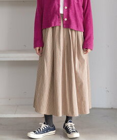【SALE／30%OFF】POU DOU DOU ビエラチェックタックスカート プードゥードゥー スカート その他のスカート ネイビー ベージュ【送料無料】