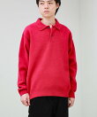 【洗えるニット】ショートフェザー ポロニット