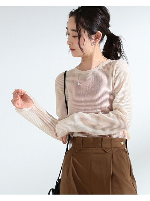 Beams Women Ray Beams シアー リブ クルーネック ニット Rakuten Fashion 楽天ファッション 旧楽天ブランドアベニュー Cg6976