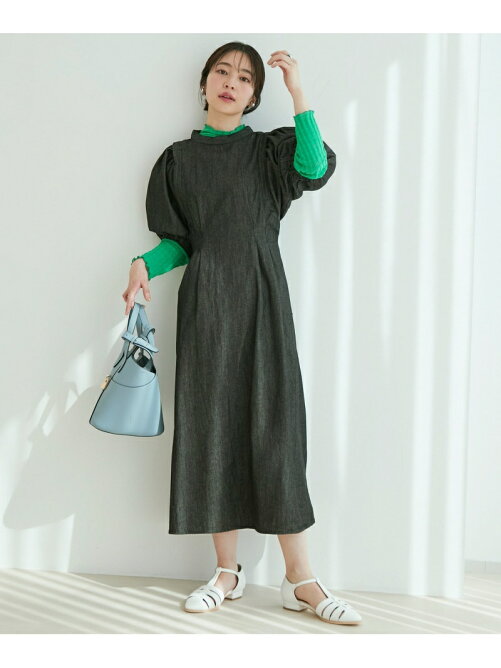 Vis Vis A Vis バックのカットがアクセント デニム袖ボリュームワンピース Rakuten Fashion 楽天ファッション 旧楽天ブランドアベニュー Dk4976