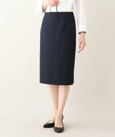 【SALE／20%OFF】UNTITLED ◆【軽くて快適!】ウール混 ストレッチタイトスカート アンタイトル スカート ロング・マキシスカート ネイビー【送料無料】