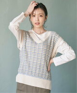 【SALE／50%OFF】ikka 【2点セット/親子コーデ】ブークレMIXニットベストアンサンブル イッカ トップス …