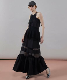 MAISON SPECIAL Dot Pattern Tulle One-piece Dress メゾンスペシャル ワンピース・ドレス ワンピース ブラック ホワイト【送料無料】