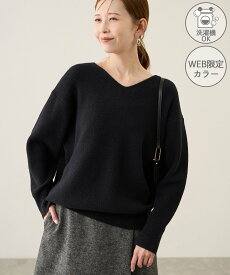 【SALE／11%OFF】ROPE' PICNIC 【WEB限定カラー】スフレニットシリーズ Vネックニットプルオーバー/イージーケア・リンクコーデ ロペピクニック トップス ニット ベージュ ブラック ピンク レッド ブルー【送料無料】