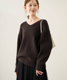 【SALE／50%OFF】ROPE' PICNIC 【新色追加】スフレニットシリーズ Vネックニットプルオーバー/イージーケア・リンクコーデ ロペピクニック トップス ニット ベージュ ホワイト ブラック パープル ピンク レッド ブルー