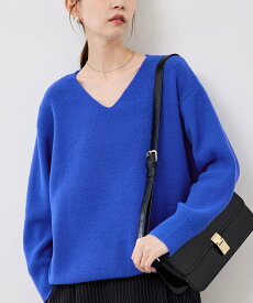 【SALE／20%OFF】ROPE' PICNIC 【新色追加】スフレニットシリーズ Vネックニットプルオーバー/イージーケア・リンクコーデ ロペピクニック トップス ニット ベージュ ホワイト ブラック パープル ピンク レッド ブルー