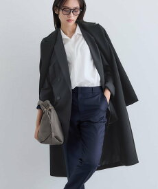 INDIVI 【名品コート/日本製】ウール100%チェスターコート インディヴィ ジャケット・アウター チェスターコート ホワイト ブラック【送料無料】