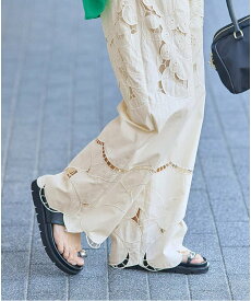 JOURNAL STANDARD フラワーエンブロイダリースカラップ パンツ ジャーナル スタンダード パンツ その他のパンツ ベージュ ブラック【送料無料】