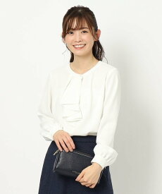 LAURA ASHLEY 【セレモニー対応可】ラッフルタイブラウス ローラ アシュレイ トップス シャツ・ブラウス ホワイト【送料無料】