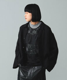 BEAMS BOY maturely / Linen Coverall 24SS リネン カバーオール 春トップス ビームス ウイメン ジャケット・アウター ブルゾン・ジャンパー ブルー ブラック【送料無料】