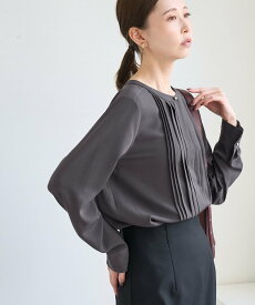 【SALE／11%OFF】ROPE' PICNIC フロントピンタックブラウス/一部WEB限定カラー ロペピクニック トップス シャツ・ブラウス ホワイト グレー ネイビー グリーン ベージュ【送料無料】