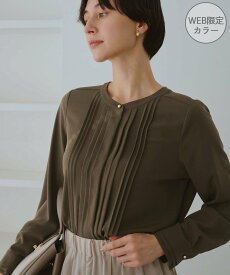 【SALE／20%OFF】ROPE' PICNIC フロントピンタックブラウス/一部WEB限定カラー ロペピクニック トップス シャツ・ブラウス ホワイト グレー ネイビー グリーン ベージュ