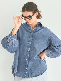 coca ボリュームスリーブデニムシャツ コカ トップス シャツ・ブラウス ブルー