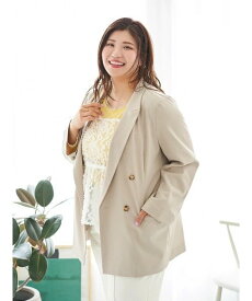 Re-J&SUPURE 【Sasaki Mikiコラボ】ストレッチツイル Wテーラードジャケット リジェイアンドスプル ジャケット・アウター その他のジャケット・アウター ベージュ グレー【送料無料】