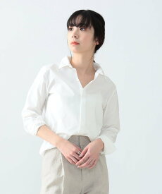 EFFE BEAMS AK+1 / 刺繍 レギュラーカラーシャツ デミルクス ビームス トップス シャツ・ブラウス ホワイト ブルー【送料無料】