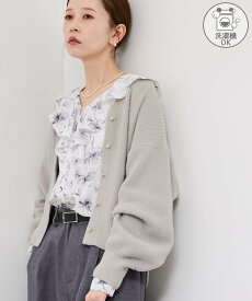 【SALE／40%OFF】ROPE' PICNIC 【新色追加】スフレニットシリーズ パールボタンショートカーディガン/イージーケア・リンクコーデ ロペピクニック トップス カーディガン ベージュ ピンク レッド ホワイト パープル ブルー ブラック