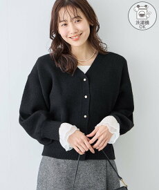 【SALE／40%OFF】ROPE' PICNIC 【新色追加】スフレニットシリーズ パールボタンショートカーディガン/イージーケア・リンクコーデ ロペピクニック トップス カーディガン ベージュ ピンク レッド ホワイト パープル ブルー ブラック