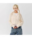 atmos pink Hoodie Knit Cardigan IVORY
