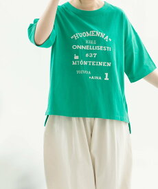 POU DOU DOU USコットンロゴTシャツ プードゥードゥー トップス カットソー・Tシャツ グリーン ブラック【送料無料】