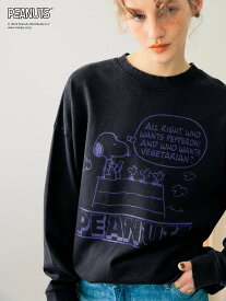 【SALE／15%OFF】AMERICAN HOLIC ビンテージライクスウェット/PEANUTS1 アメリカン ホリック トップス カットソー・Tシャツ グレー ピンク【送料無料】